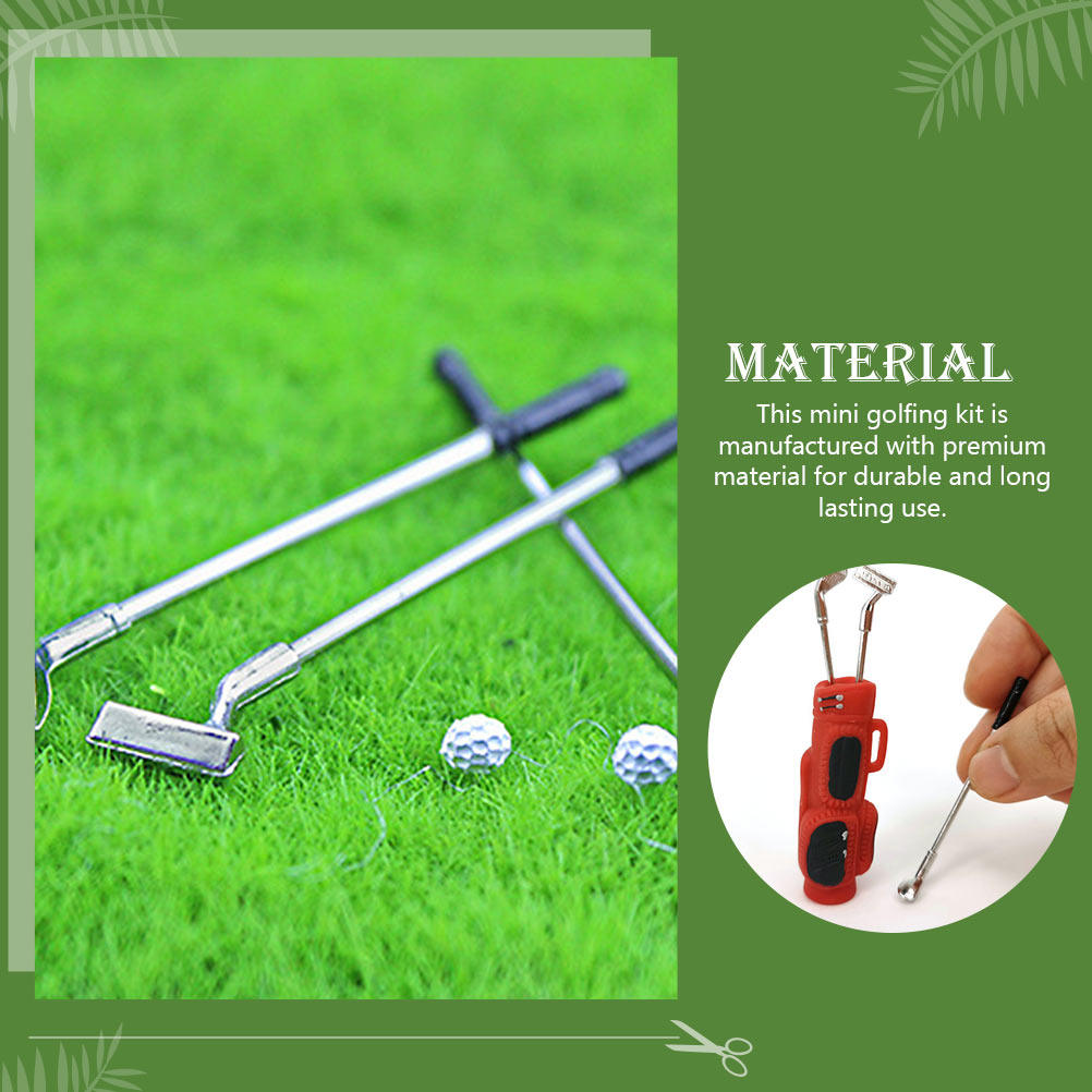 Golf Equipment For Kids - ชุดไม้กอล์ฟขนาดเล็ก 1 ชุด ทนทานต่อการสึกหรอ จำลองไม้กอล์ฟ ตกแต่งบ้านขนาดเล็ก